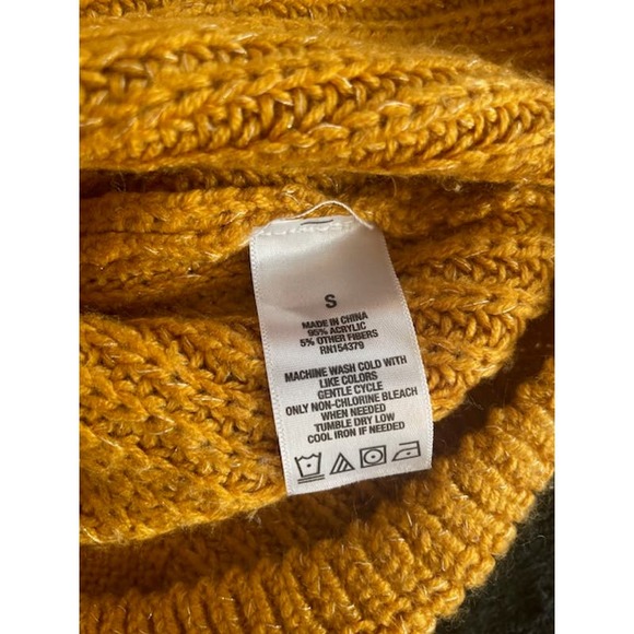 Aeropostale Size‎ Small Sweater Golden Yellow Long Sleeve Boatneck Pullover - Picture 5 of 5